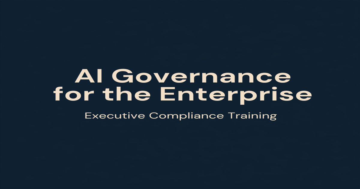 AI Governance for the Enterprise